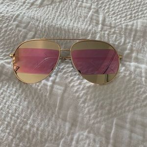 Split Colour Gold and Rose Gold Aviator Sunglasses